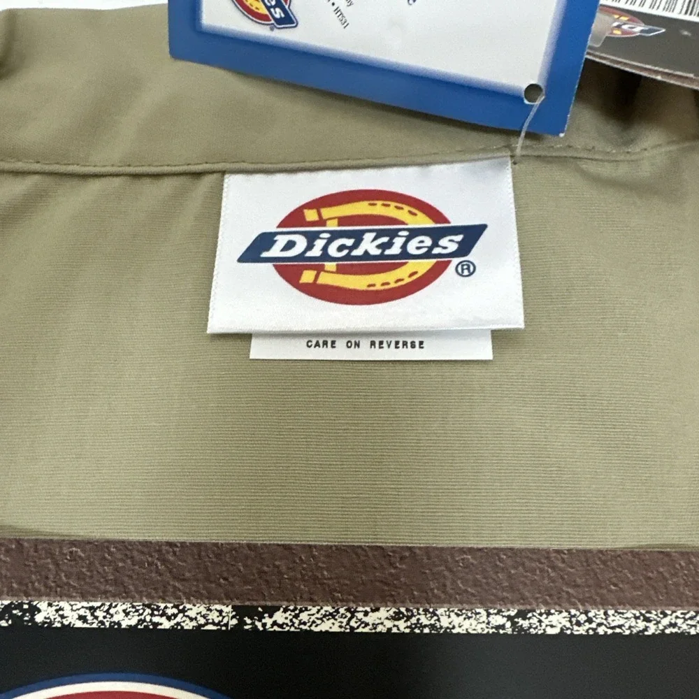 Vtg Dickies Coverall Khaki Short Sleeve Workwear Stain Release Size 52 R NEW NOS